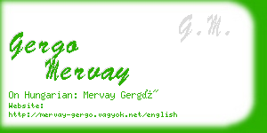 gergo mervay business card